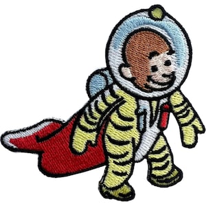 Écusson brodé à repasser ou à coudre « Georges le singe astronaute » (à l'effigie de Georges le curieux)