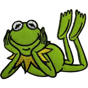 Kermit the Frog Muppets Patch Embroidered Badge Iron On Sew On Jeans T Shirt Bag