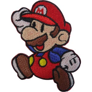 Parche bordado de Mario, insignia de Super Mario Bros, juego de Nintendo, para planchar o coser en camisetas.