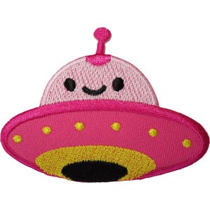 Flying Saucer Patch Iron Sew On Alien Spaceship UFO NASA Space Embroidered Badge