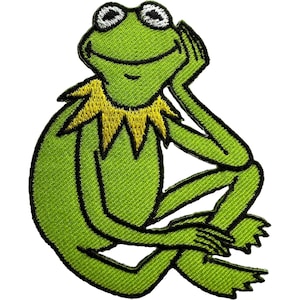 Kermit the Frog Muppets Patch Embroidered Badge Iron Sew On Jeans Jacket Bag Hat
