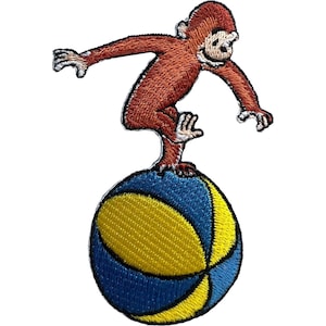 Curious George The Monkey Patch Embroidery Badge Iron Sew On T Shirt Denim Jeans