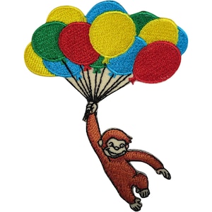 Écusson brodé Curious George le singe, à coudre ou à repasser, pour t-shirt, jean ou sac.