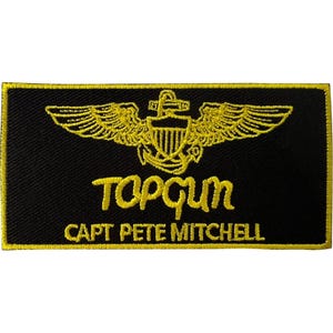 Parche termoadhesivo para ropa del Capitán Pete Mitchell de Top Gun, ideal para coser o planchar.