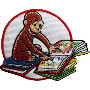 Parche bordado de Curious George el Mono para planchar o coser en la ropa o en bolsas