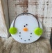 Snowman ornament  Lime green earmuffs 