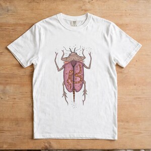 Weird Beetle Shirt | Funny Surreal Bug T-shirt | Goblincore Insect Tee | Cottagecore Aesthetic | Strange Tattoo Art | Unisex Weirdcore Shirt
