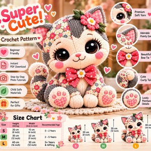 Patchwork Cat Sewing Pattern PDF | Stuffed Cat Plush Pattern | 10 Sizes 12–21 Inch | Memory Cat from Clothing | Keepsake Plush image 8