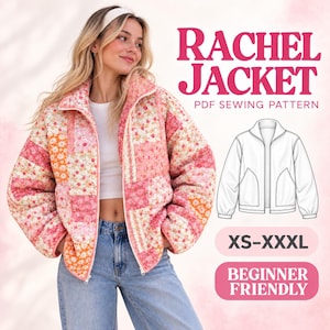 Jacket Sewing Pattern for Women | Coat Pattern | Sewing Patterns | Women Sewing Pattern Patchwork | Beginner Jacket, Quilted Jacket
