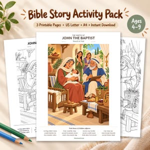 Birth of John the Baptist Search & Find Activity, Bible Story Hidden Objects (PDF)