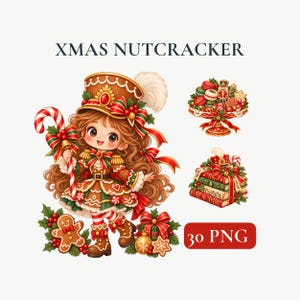 Christmas Nutcracker Clipart – 30 Watercolor PNG Illustrations