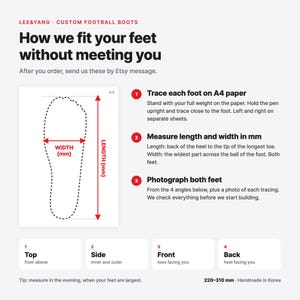 Custom Soccer Cleats for Wide Feet, Made to Measure, Handmade Kangaroo Leather Football Boots image 8