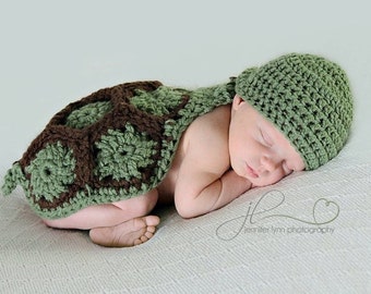 HANDMADE Crochet Turtle Cape Set Newborn Photography Prop- Crochet Turtle Set- Halloween Costume- Newborn Outfit- Crochet Turtle Set