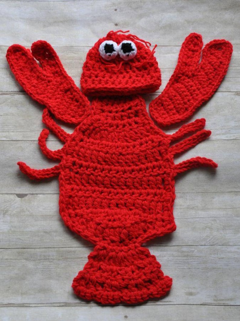 Crochet Lobster Cape Set Newborn36mo MADE TO ORDER Etsy