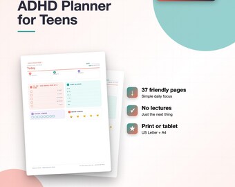 Teen ADHD Planner, Daily Focus & Brain Dump Pages (Digital Download)