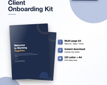 Client Onboarding Kit Template, Freelancer Welcome Packet, Project Brief Forms (Digital Download)