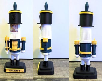 Personalized Nutcracker with Name Plaque, Snap Together Kit, No Glue, Navy or Red, Christmas Keepsake, 3D Printed Soldier Gift
