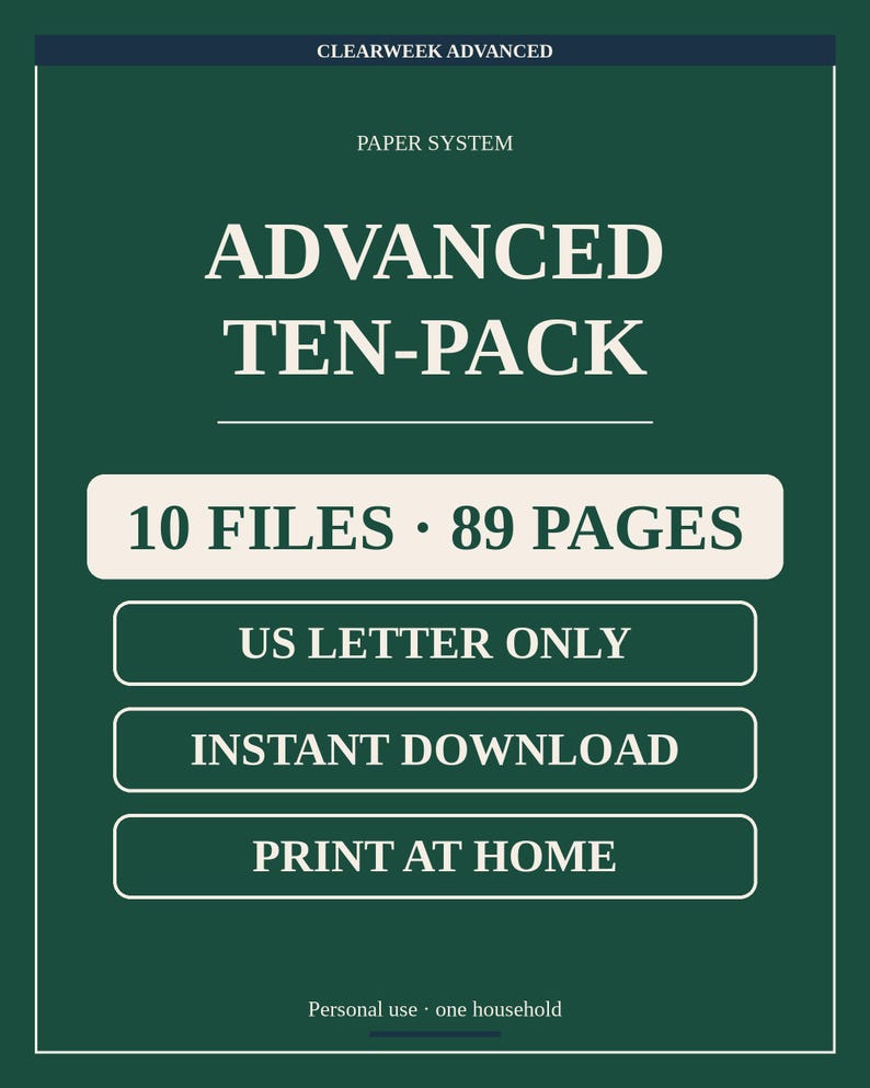 Planner Printable Bundle | 10 Weekly Planning Sheets for Work, Home and ...