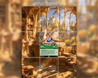 Belle - Reflective Author | Extended Illustration | Set 14 212 | Binder Page Printable 3x3 | Digital Download