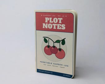 Plot Notes Vegetable Garden Journal | Pocket Planting Log for 35 Crops | Garden Notebook for Seeds, Harvests & Planting Dates  Gardener Gift