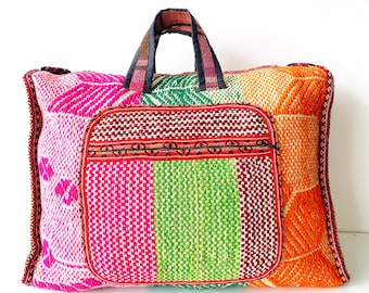 XL boho ethnic bag made with Peruvian vintage handmade fabric - XLB1