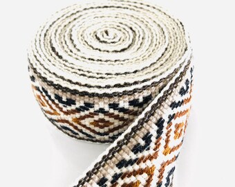 Handwoven handmade vintage ethnic Andean Peruvian tribal boho woven trim upholstery loom Cuzco MX51