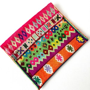 Unique boho ethnic clutch bag made with Peruvian vintage handmade fabric - KP3