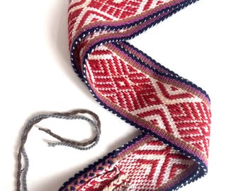 Andean Peruvian handwoven Shaman ceremonial chumpi textile belt - BA11
