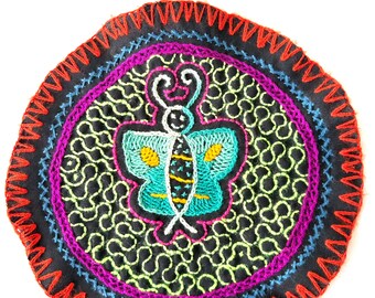 Peruvian hand embroidered Shipibo Conibo textile Ayahuasca patch -  MV20