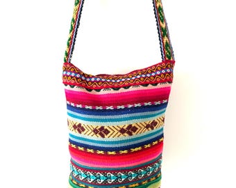Peruvian bag made from handmade manta textile - MV27