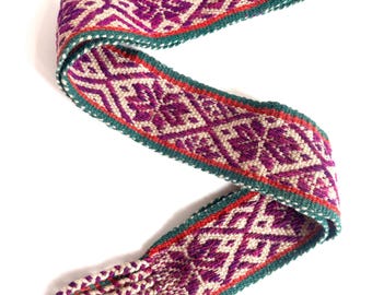 Andean Peruvian handwoven Shaman ceremonial chumpi textile belt - BA13