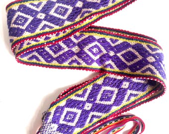 Andean Peruvian handwoven Shaman ceremonial chumpi textile belt - BA9