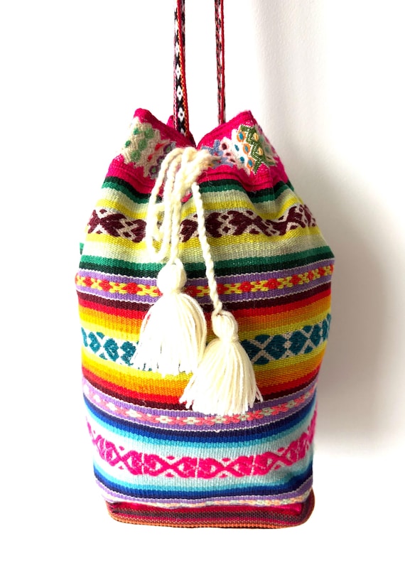 Peruvian Drawstring Bag Made From Handmade Textile - FF59 - Etsy display picture 3