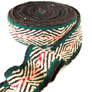 Handwoven handmade vintage ethnic Andean Peruvian tribal boho woven trim upholstery loom Cuzco MX51