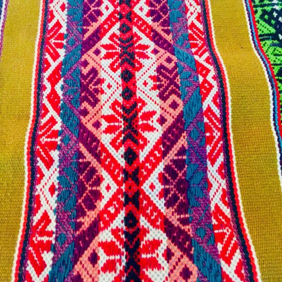 Handwoven handmade vintage ethnic Andean Peruvian tribal boho woven trim upholstery loom Cuzco MX51