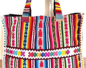 Tote bag made with Peruvian vintage handmade fabric - CZ23