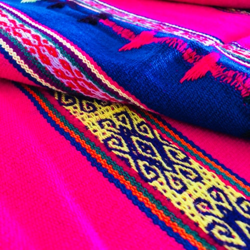 Ethnic Andean Handmade Peruvian deals tribal boho fabric manta textile upholstery aguayo loom AA20