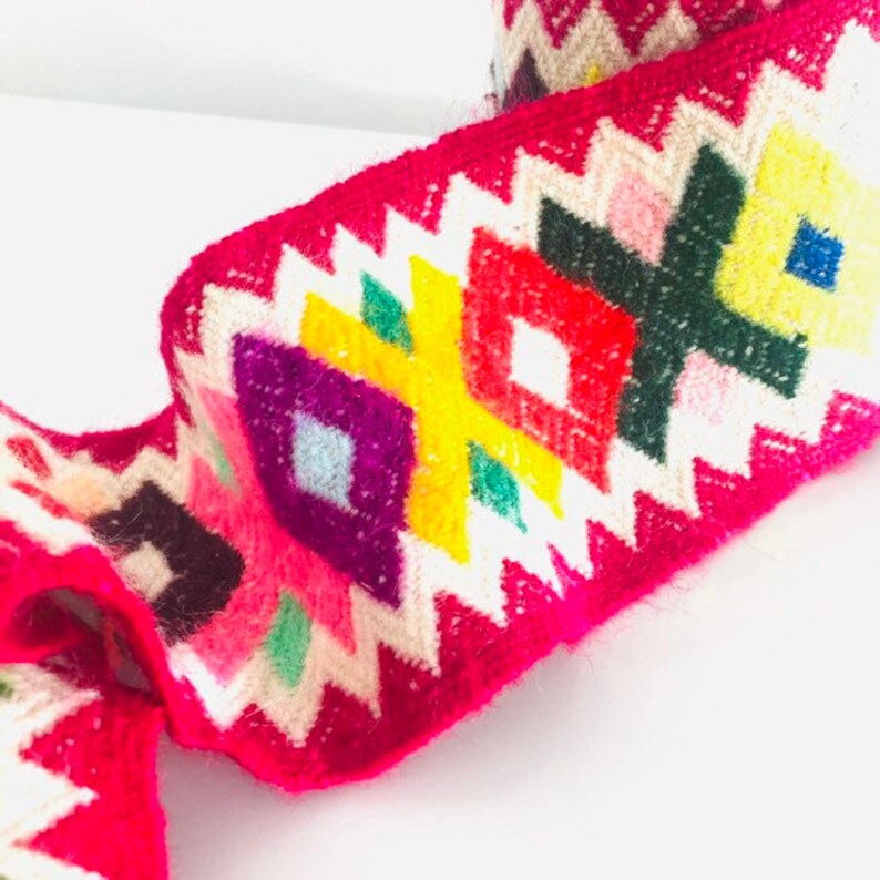 Handwoven handmade vintage ethnic Andean Peruvian tribal boho woven trim  upholstery loom Cuzco KA7