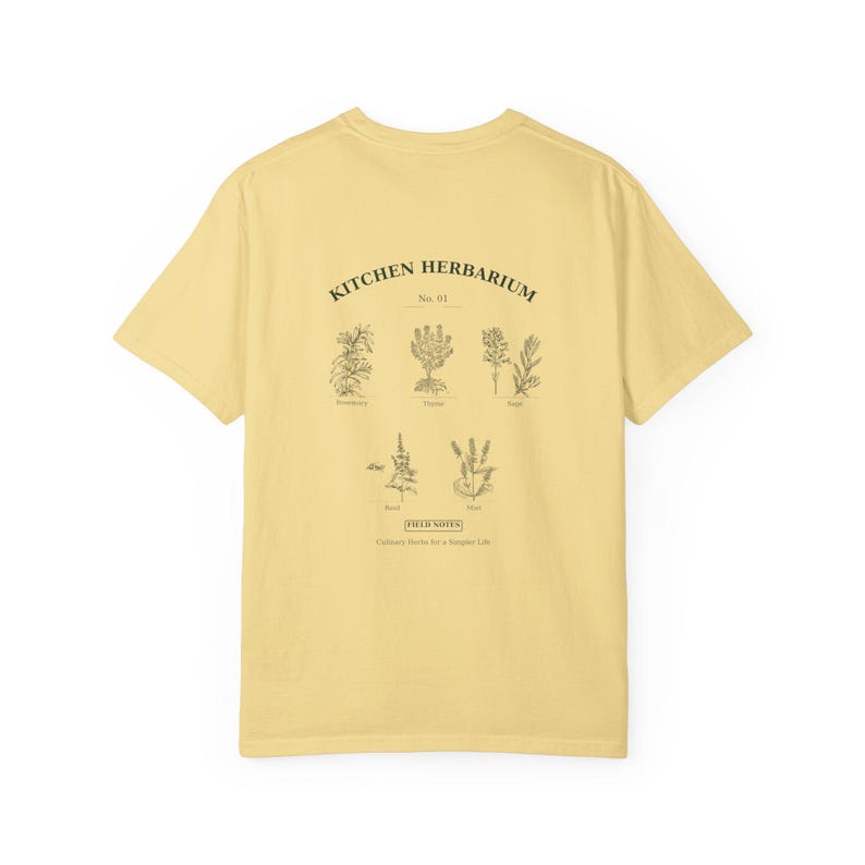 Kitchen Herbarium Botanical Shirt, Vintage Culinary Herbs Field Guide Tee, Comfort Colors image 6