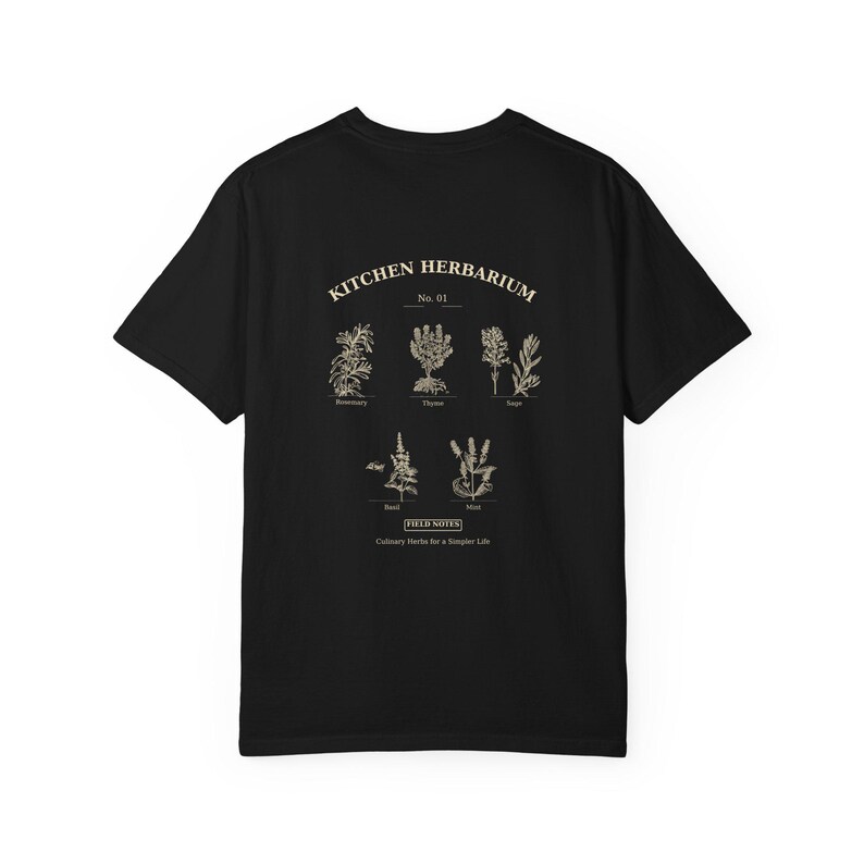 Kitchen Herbarium Botanical Shirt, Vintage Culinary Herbs Field Guide Tee, Comfort Colors image 10