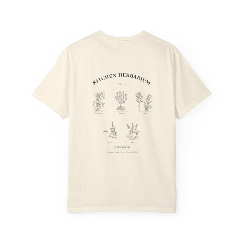 Kitchen Herbarium Botanical Shirt, Vintage Culinary Herbs Field Guide Tee, Comfort Colors image 1