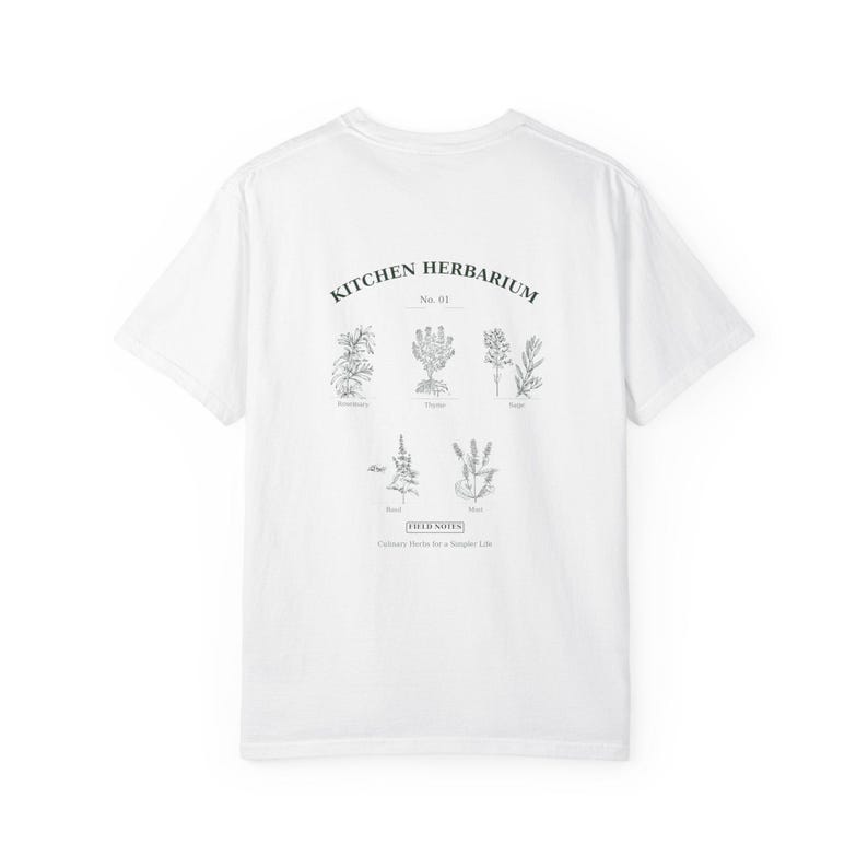 Kitchen Herbarium Botanical Shirt, Vintage Culinary Herbs Field Guide Tee, Comfort Colors image 4