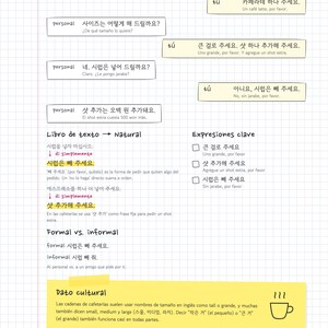 Korean Phrases for Spanish Speakers: Café, Restaurant, Store Dialogues (PDF, Audio, Anki) image 5