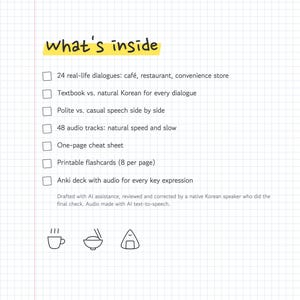Korean Phrases for Travel: Café, Restaurant, Store Dialogues (PDF, Audio, Flashcards, Anki) image 3