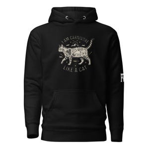 Carnivore Hoodie, Cat-Inspired Pullover | Cotton Blend | Front Pocket | 3-Panel Hood | S-4XL