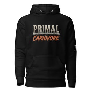 Carnivore Hoodie, Primal Pullover | 100% Cotton Face | Front Pouch Pocket, 3-Panel Hood