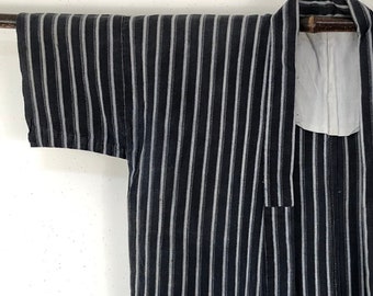 Wonderful Vintage Japanese Farmer's Cotton Stripe Jacket, Noragi, Free Shipping, 2700