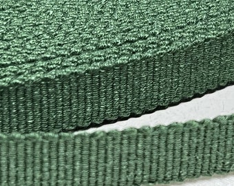 Up To 50% OFF SALE.... Japanese Sanada-Himo, Solid Dark Green Tea Color Cotton Flat Cord 12mm Wide, Sold By Meter / Yard, Sanada-213