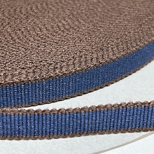 Up To 50% OFF SALE.... Japanese Sanada-Himo Indigo & Coffee Brown Flat Cord 12mm Wide, Sold By Meter / Yard, Sanada-212