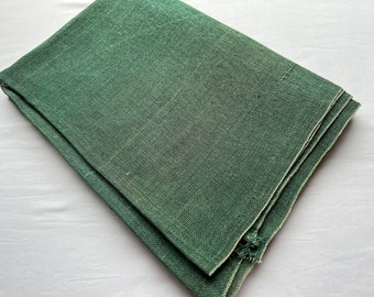 Vintage Japanese Green Hemp Kaya Textile From Old Mosquito Net, Fabric-2719